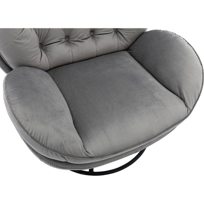 Accent chair TV Chair Living room Chair Grey with ottoman