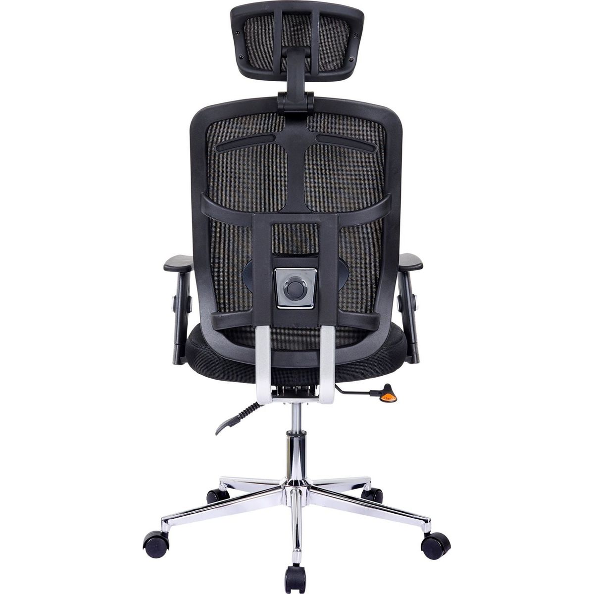 High Back Executive Mesh Office Chair with Arms, Lumbar Support and Chrome Base, Black