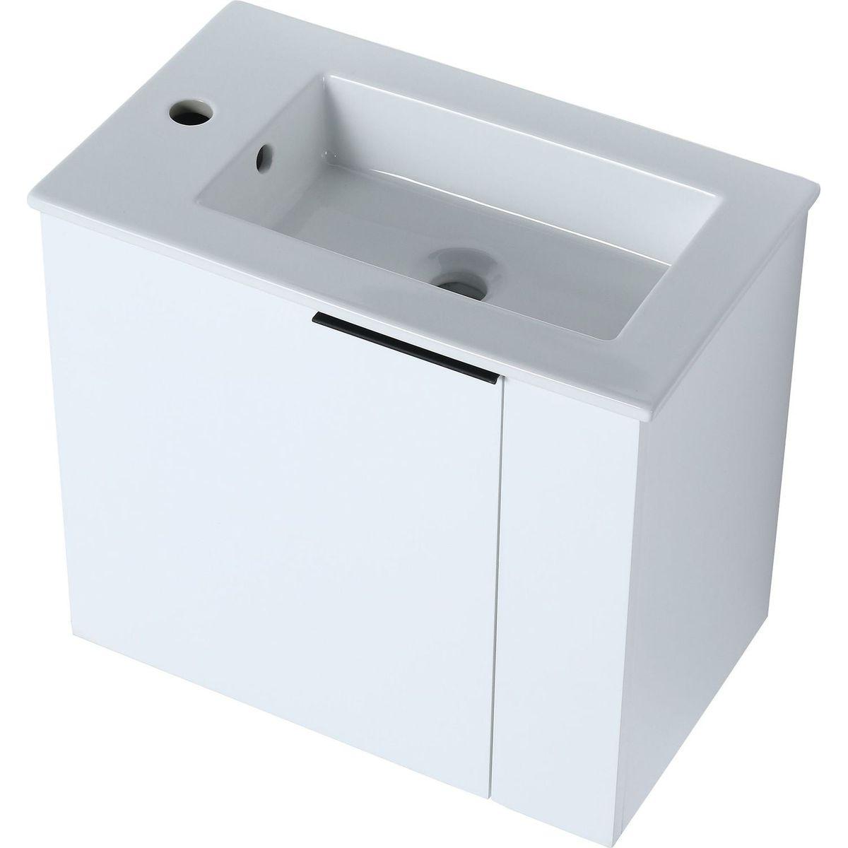 Bathroom Vanity with Sink 22 Inch for Small Bathroom, Floating Bathroom Vanity with Soft Close Door, Small Bathroom Vanity with Sink, 22x13 (KD-Packing)