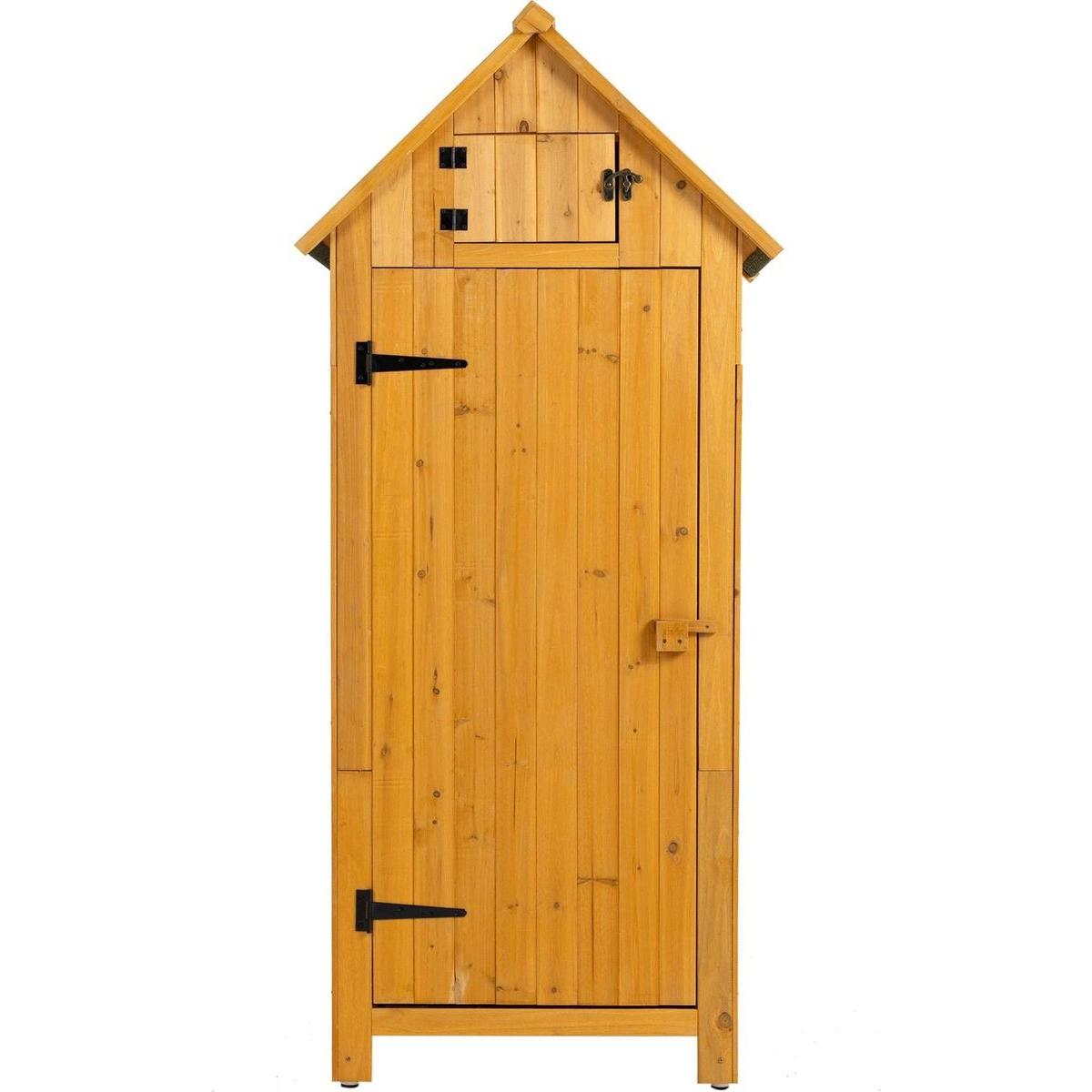 30.3" L X 21.3" W X 70.5" H Outdoor Storage Cabinet Tool Shed Wooden Garden Shed Natural