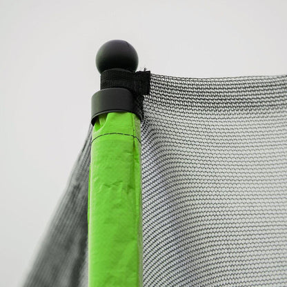 14FT Trampoline with Basketball Hoop Inflator and Ladder (Inner Safety Enclosure) Green - Streamdale Furniture