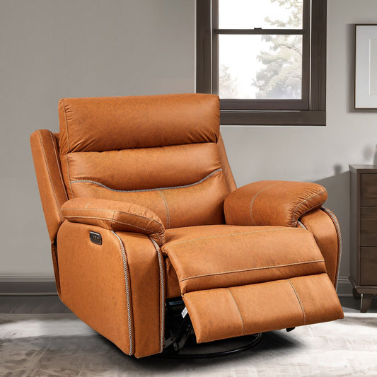 Liyasi Dual OKIN Motor Rocking and 240 Degree Swivel Single Sofa Seat recliner Chair Infinite Position, Head rest with power function