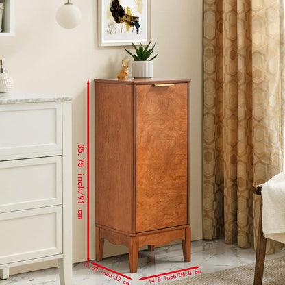 Modern Bathroom Floor Cabinet &Linen cabinet with Adjustable Shelves, Antique Brass (14.5"x12.6"x35.7")
