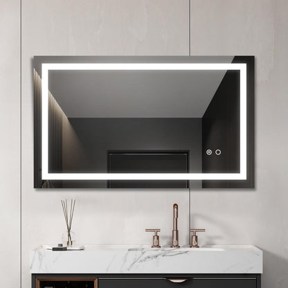 Led Mirror for Bathroom with Lights, Dimmable, Anti-Fog, Lighted Bathroom Mirror with Smart Touch Button, Memory Function (Horizontal/Vertical)