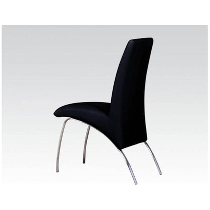 Pervis Side Chair (Set-2) in Black PU & Chrome