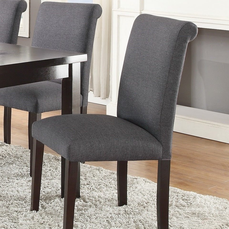 Transitional Blue Grey Polyfiber Chairs Dining Seating Set of 2 Dining chairs Plywood Birch Dining Room