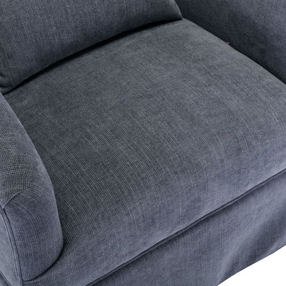 degree Swivel Accent Armchair Linen Blend Grey