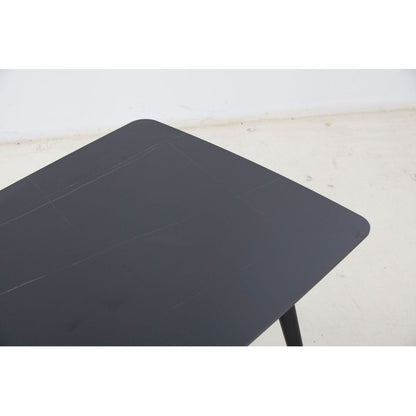 Update Package Sintered Stone Dining Table Thickness of 12mm Porcelain 70.86" Black