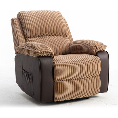 Brown Fabric Recliner Chair Theater Single Recliner Thick Seat and Backrest, suitable for living room, side bags Electric sofa chair, electric remote control.The angle can adjust freely