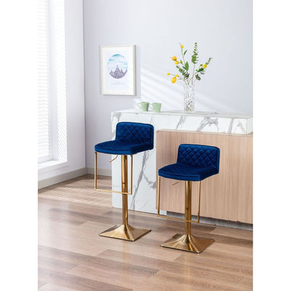 Bar Stools - Swivel Barstool Chairs with Back, Modern Pub Kitchen Counter Height, velvet