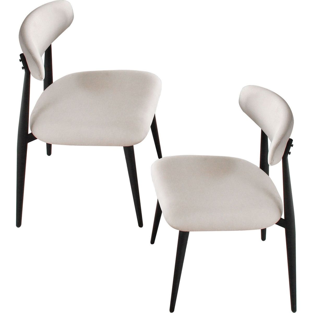 Dining Chairs set of 4, Upholstered Chairs with Metal Legs for Kitchen Dining Room Light Grey