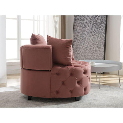 Accent Chair / Classical Barrel Chair for living room / Modern Leisure Sofa Chair (Pink)