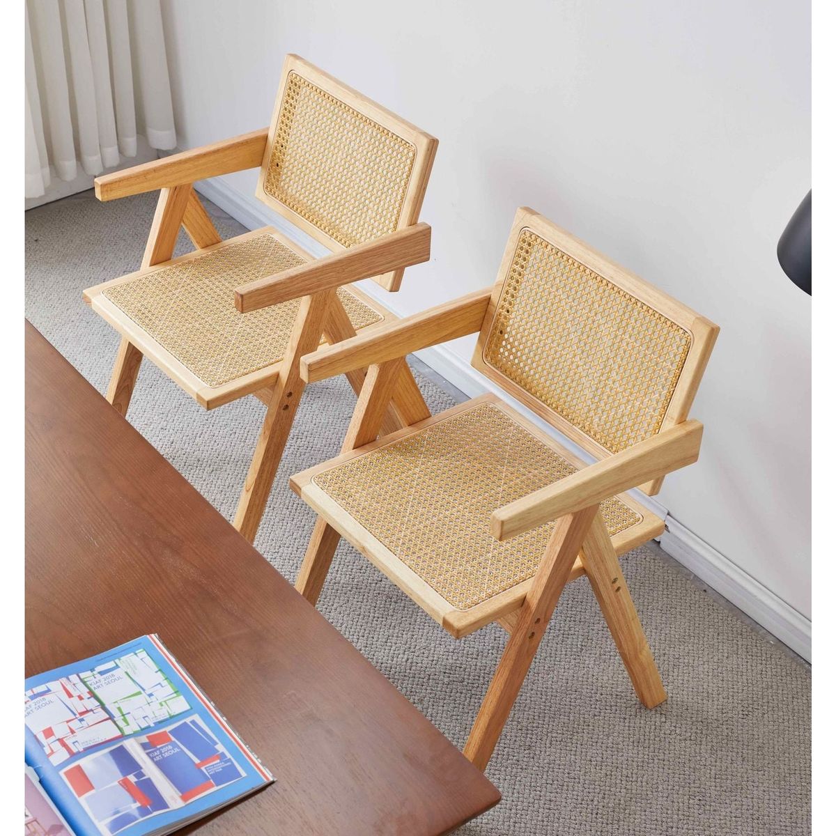 Fake rattan Armchair (Set Of 2)