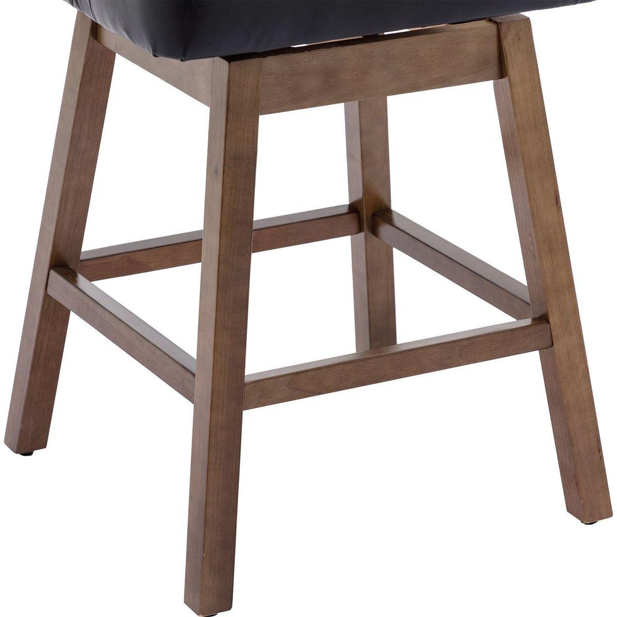 Bar Stools Set of 2 Counter Height Chairs with Footrest for Kitchen, Dining Room And 360 Degree Swivel