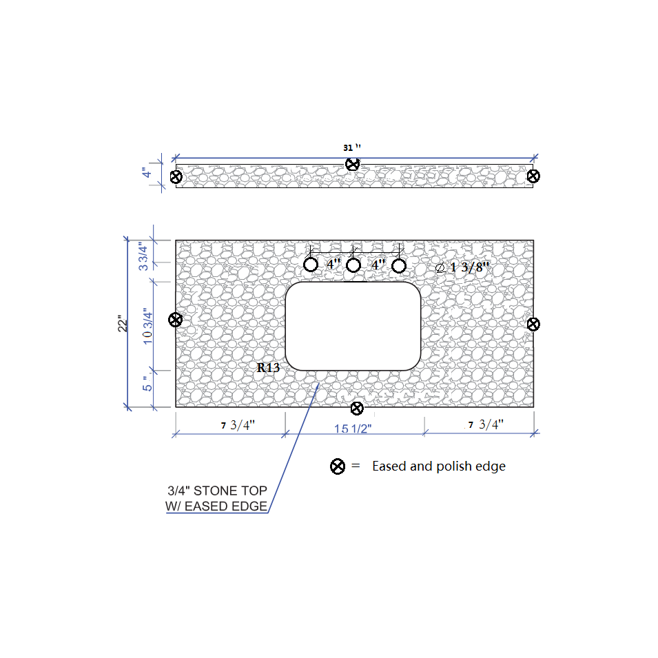 31inch bathroom vanity top stone carrara white new style tops with rectangle undermount ceramic sink and back splash with 3 faucet hole for bathrom cabinet