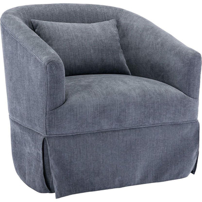 degree Swivel Accent Armchair Linen Blend Grey