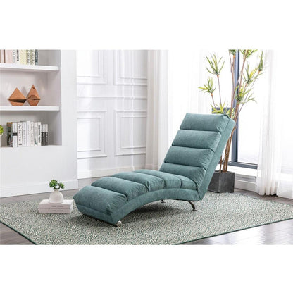 Linen Chaise Lounge Indoor Chair, Modern Long Lounger for Office or Living Room