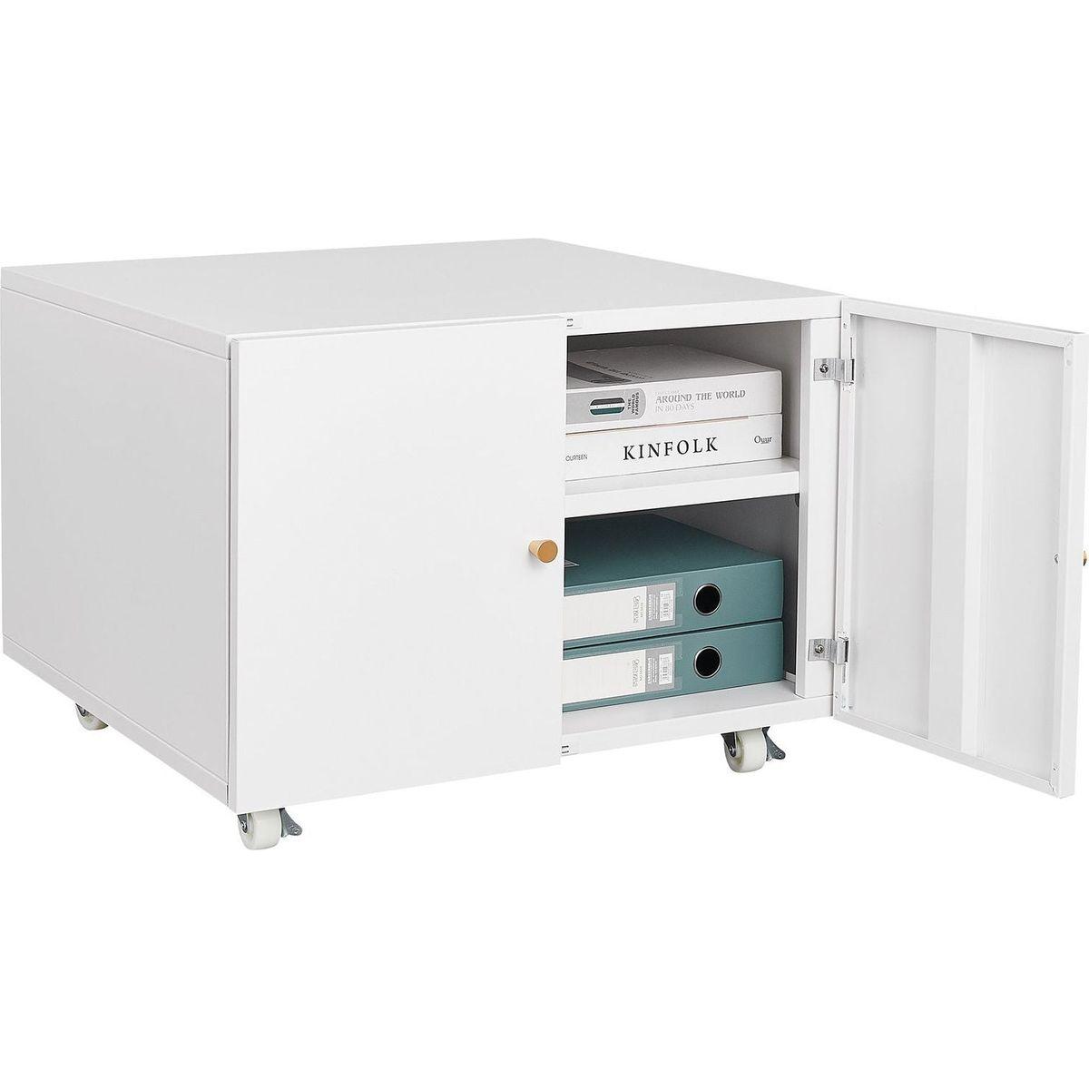 Office furniture Copier Cabinet white 2 door steel copier stand mobile pedestal file Printer Stand