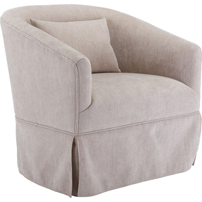 degree Swivel Accent Armchair Linen Blend Beige