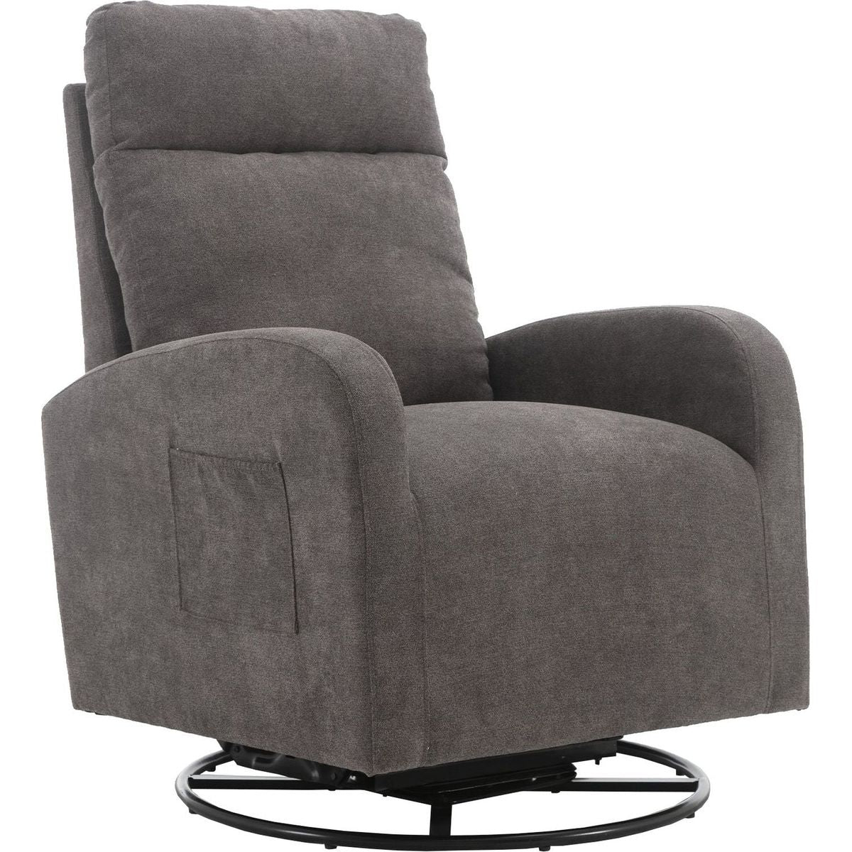 Upholstered Swivel Glider.Rocking Chair for Nursery in Misty Grey.Modern Style One Left Bag