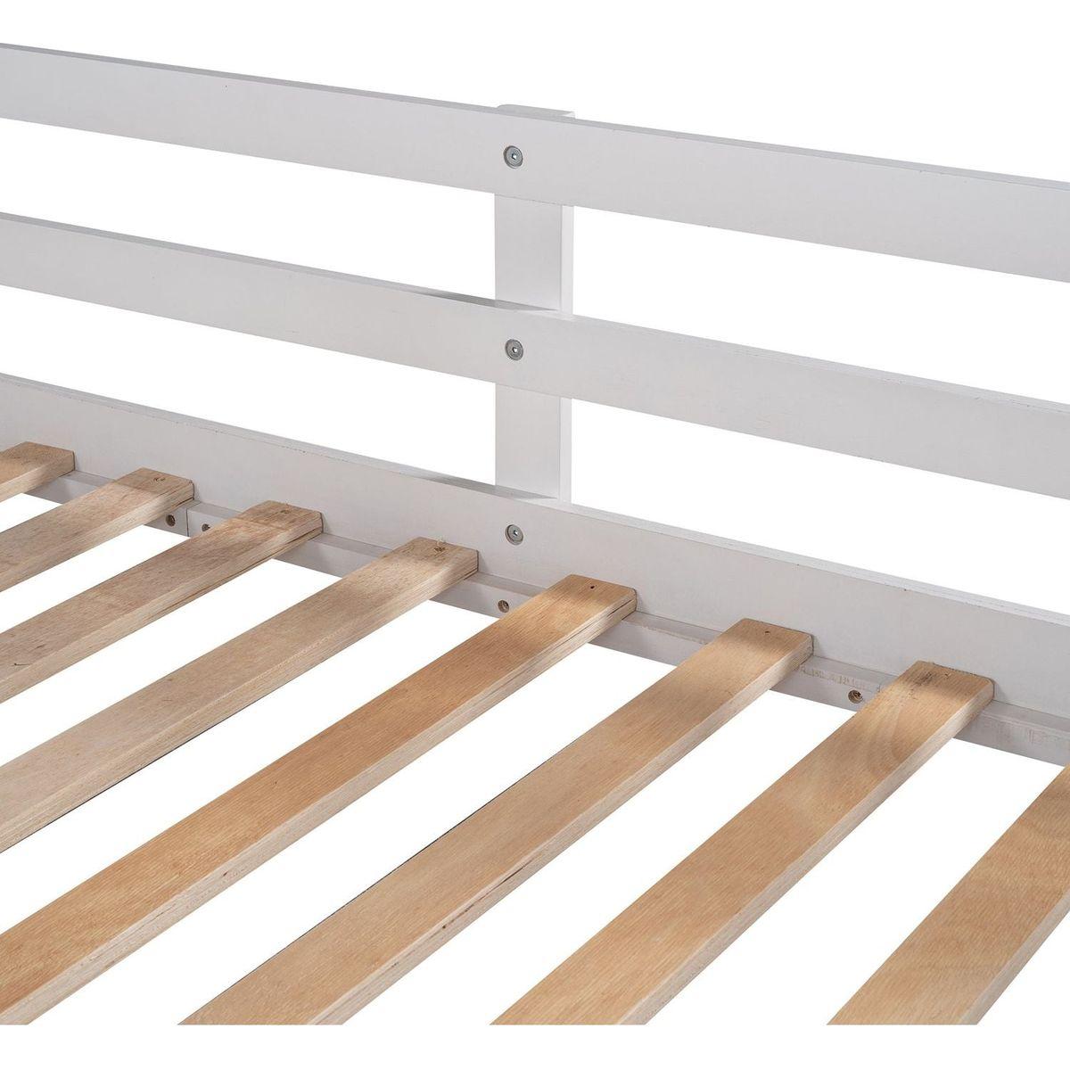 Twin-Over-Twin Bunk Bed with Twin Size Trundle and 3 Storage Stairs, White - Streamdale Furniture