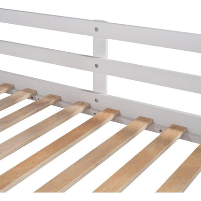Twin-Over-Twin Bunk Bed with Twin Size Trundle and 3 Storage Stairs, White - Streamdale Furniture