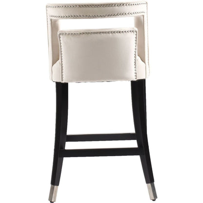 Suede Velvet Barstool with nailheads Dining Room Chair 2 pcs Set - 26 inch Seater height