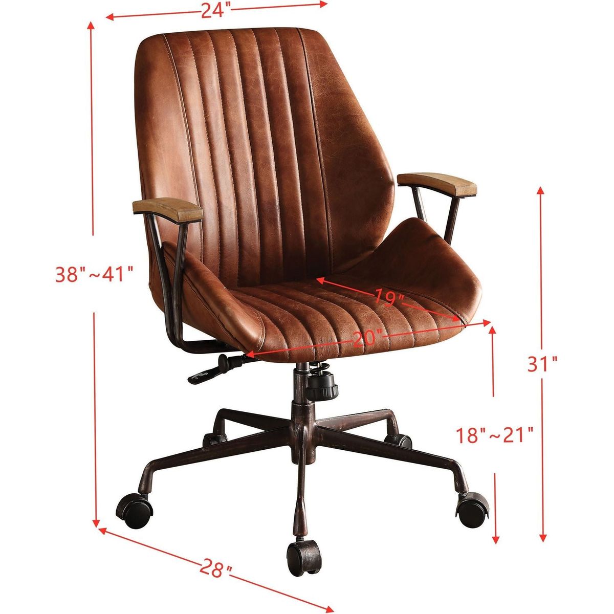 Hamilton Office Chair in Cocoa Top Grain Leather