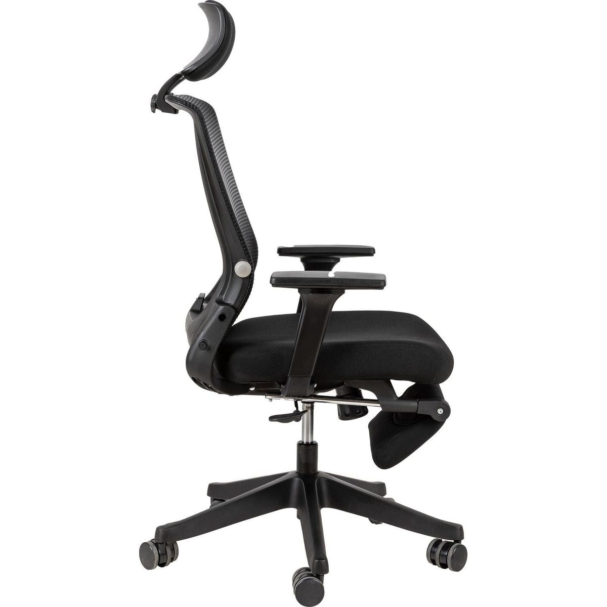 High Back Office Chair with 2d armrest and foot rest, tilt function max 128,Black