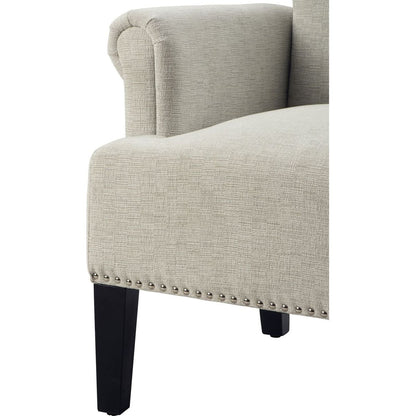 Accent Rivet Tufted Polyester Armchair, Cream