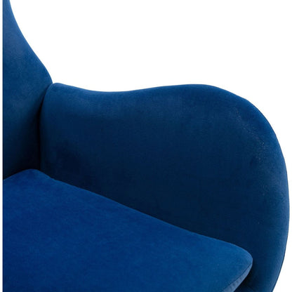 Velvet Fabric Padded Seat Rocking Chair With High Backrest And Armrests