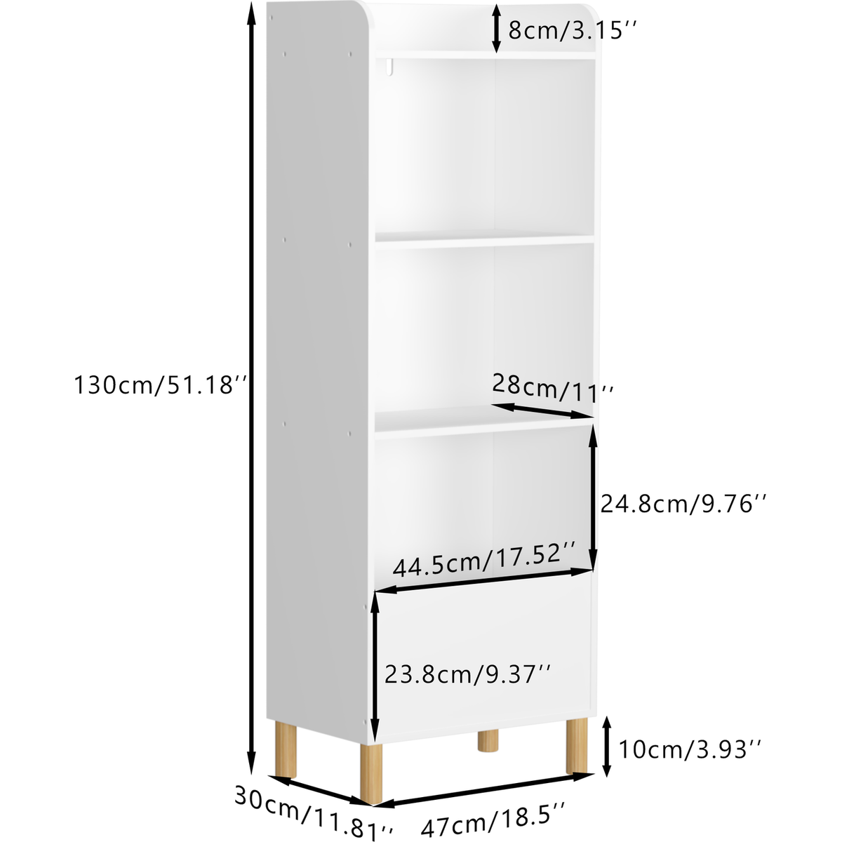 Kids 4-Tier Bookcase, Children's Book Display, Bookshelf Toy Storage Cabinet Organizer for Children's Room, Playroom, Nursery