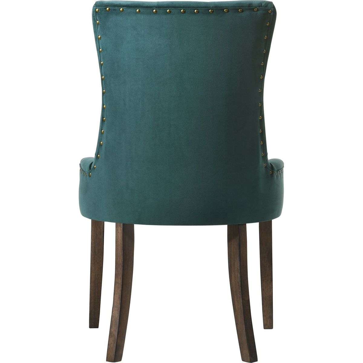 Farren Side Chair, Green Velvet & Espresso Finish