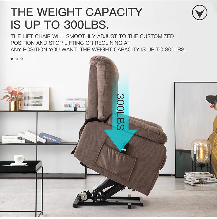 Power Lift Recliner Chair for Elderly- Heavy Duty and Safety Motion Reclining Mechanism-Fabric Sofa Living Room Chair