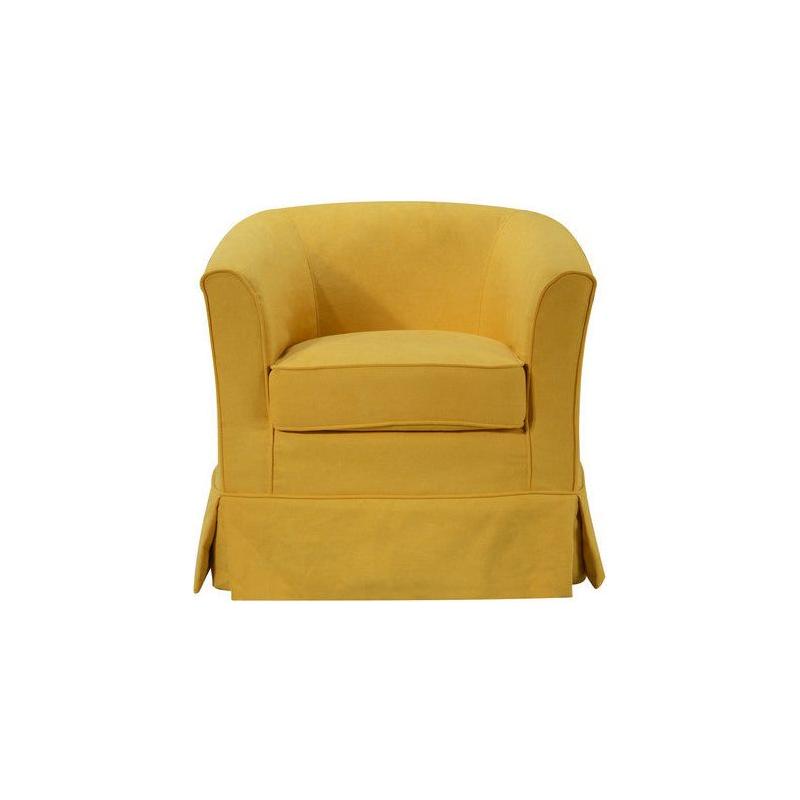 Tucker Yellow Woven Fabric Swivel Barrel Chair