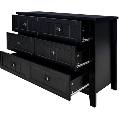 DRAWER DRESSER CABINETAR CABINET, storge cabinet, lockers, retro shell-shaped handle, can be placed in the living room, bedroom, dining room, black