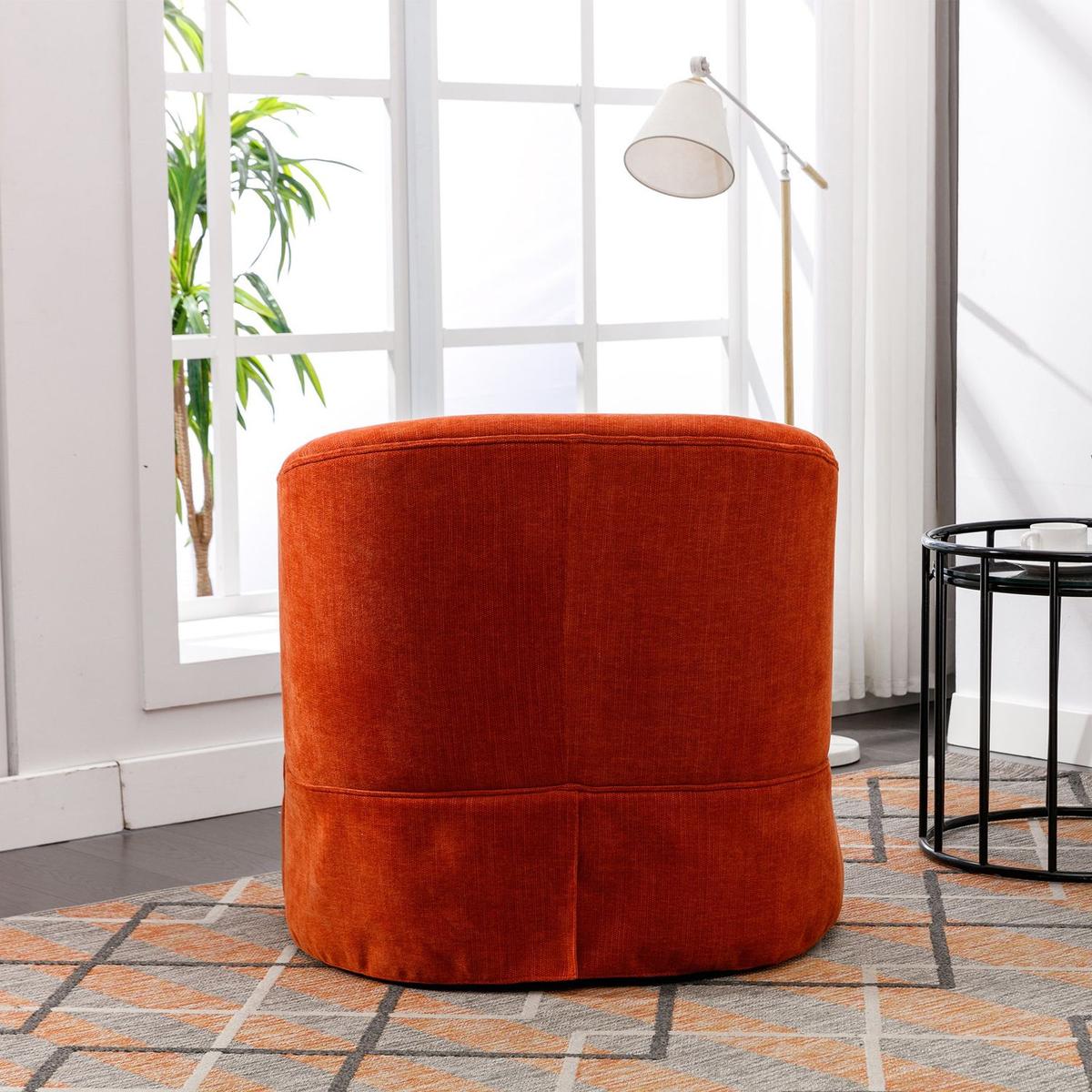 degree Swivel Accent Armchair Linen Blend Orange