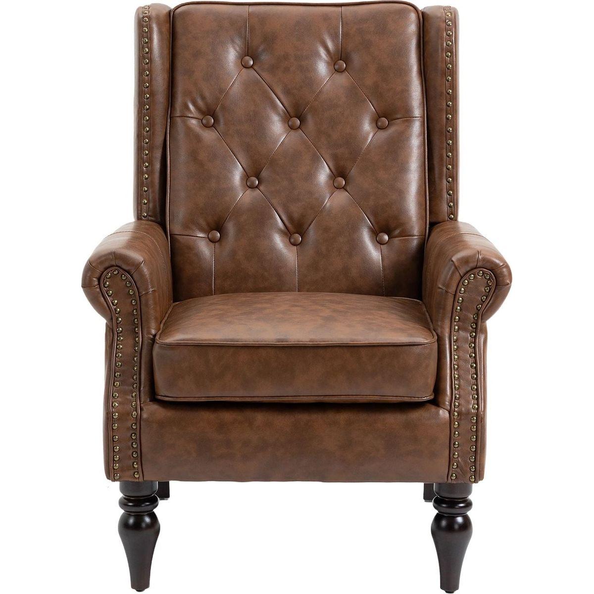 Wood Frame Armchair, Modern Accent Chair Lounge Chair for Living Room