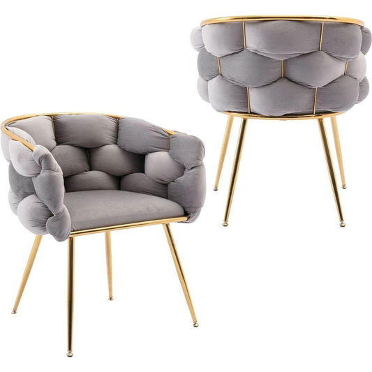 Luxury modern simple leisure velvet single sofa chair bedroom lazy person household dresser stool manicure table back chair gray