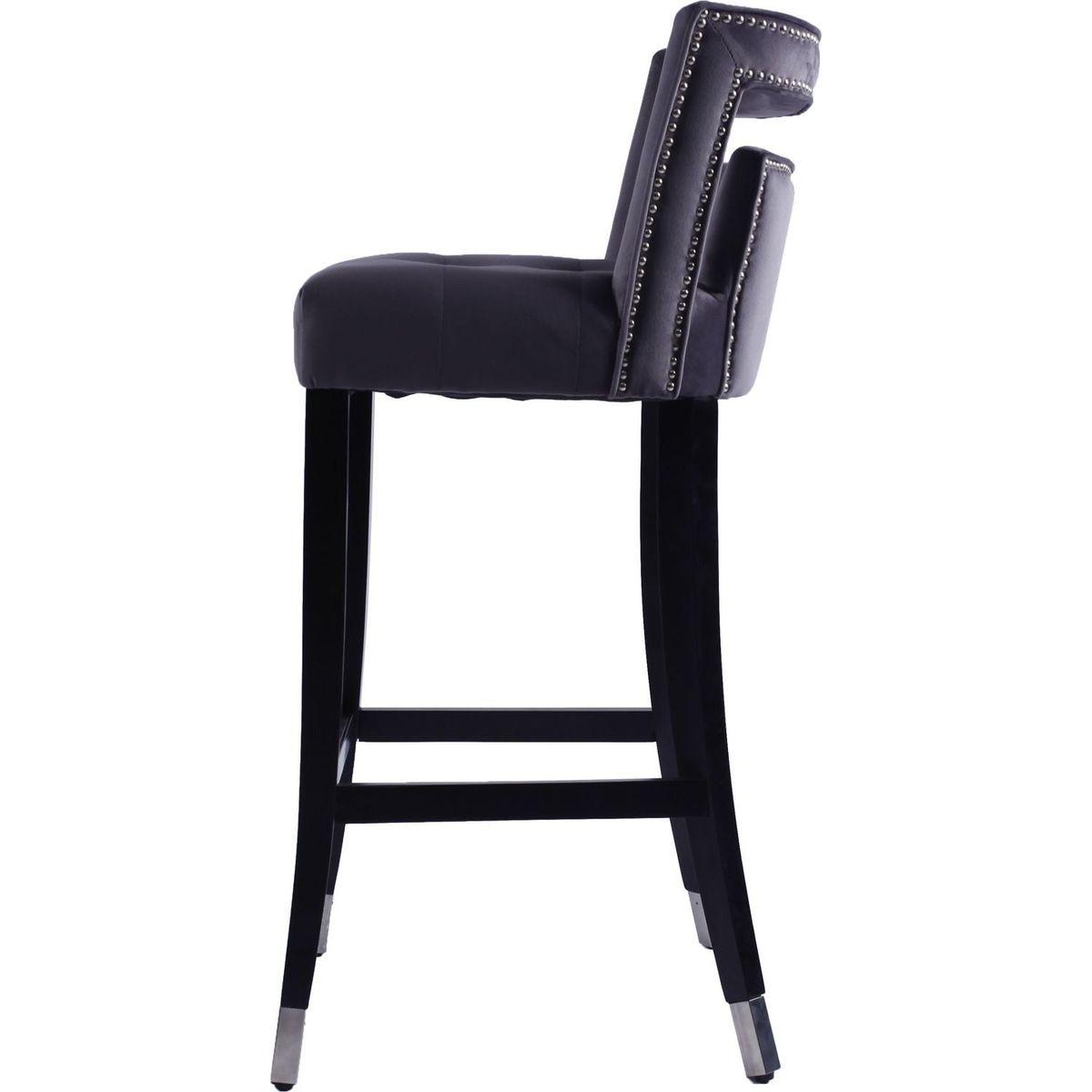 Suede Velvet Barstool with nailheads Dining Room Chair2 pcs Set - 30 inch Seater height