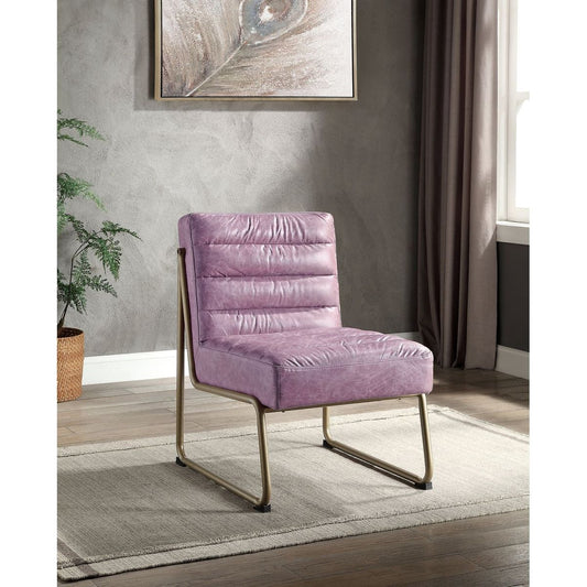 Loria Accent Chair in Wisteria Top Grain Leather