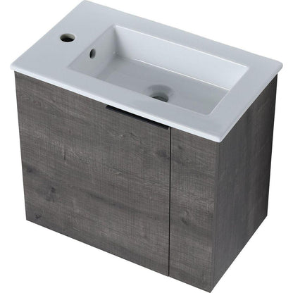 Bathroom Vanity with Sink 22 Inch for Small Bathroom, Floating Bathroom Vanity with Soft Close Door, Small Bathroom Vanity with Sink, 22x13 (KD-Packing)