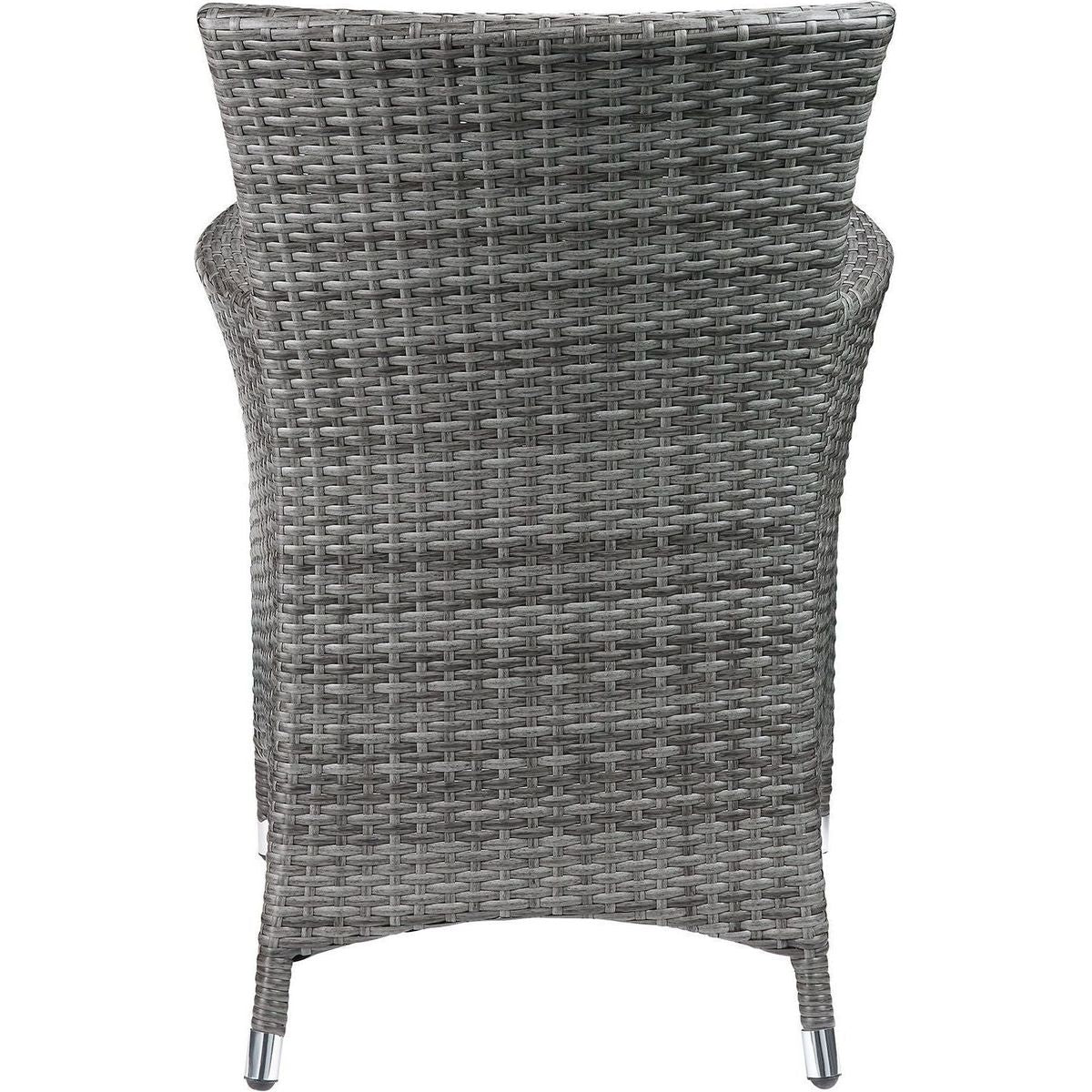 Tashelle Patio Bistro Set (3Pc) in Gray Fabric & Gray Wicker