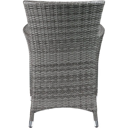 Tashelle Patio Bistro Set (3Pc) in Gray Fabric & Gray Wicker