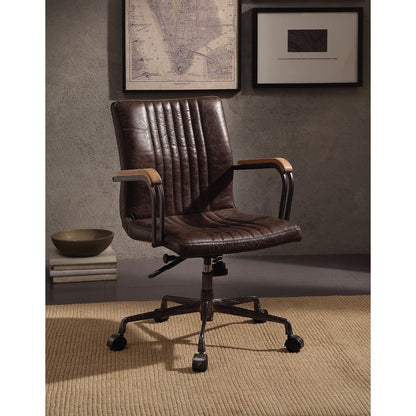 Joslin Office Chair in Distress Chocolate Top Grain Leather