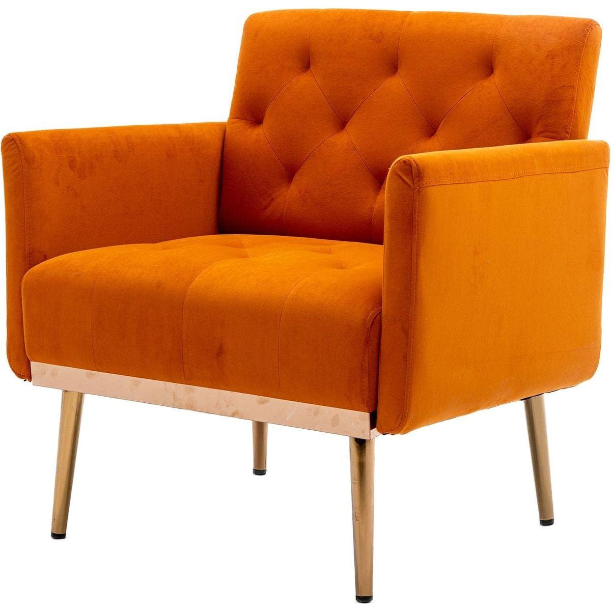 Accent Chair, leisure single sofa with Rose Golden feet