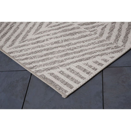 Pyramids Stone Neutral Indoor / Outdoor Polypropylene Area Rug 5x8