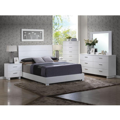 Lorimar Nightstand in White & Chrome Leg