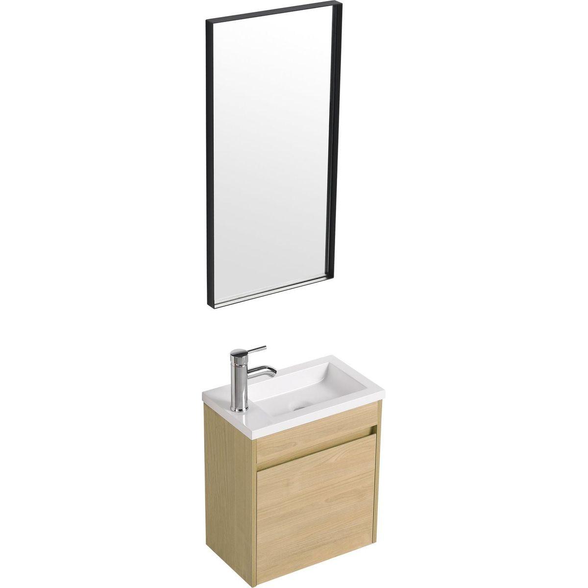 Bathroom Vanity With Single Sink, 18 Inch For Small Bathroom (Excluding Faucets)