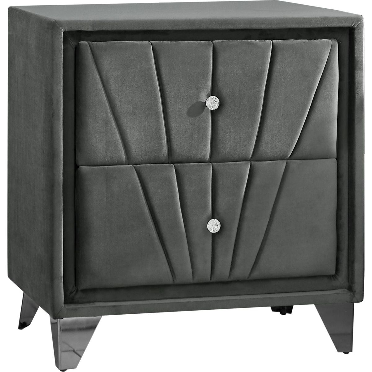 Simple beautiful double-decker nightstand, metal legs, Gray Flannelette